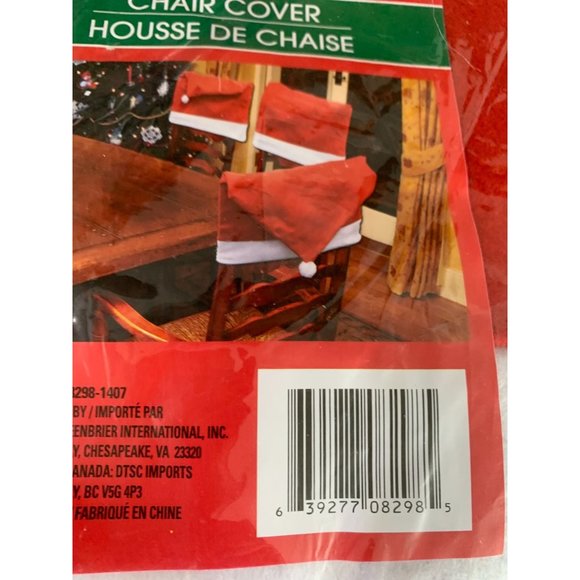 New Christmas House Santa Hat Chair Cover Felt red White OSFM - Picture 2 of 3